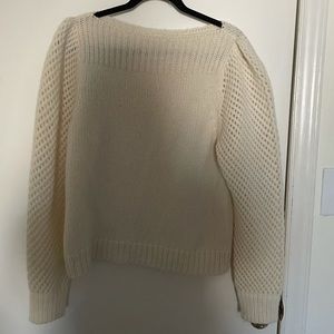 LoveShackFancy Rosie Pullover Sweater in Cream